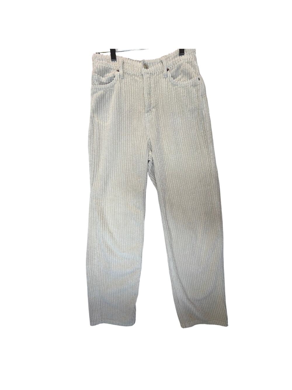 Reformation Preston Baggy High Rise Straight Corduroy Pants 25 Cream Ivory